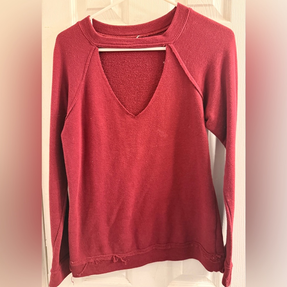 Women’s Red V-Neck Sweater size medium